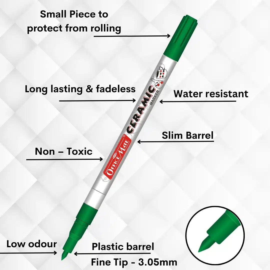 Soni Officemate Slim Fine Tip Ceramic Marker - Pack of 4