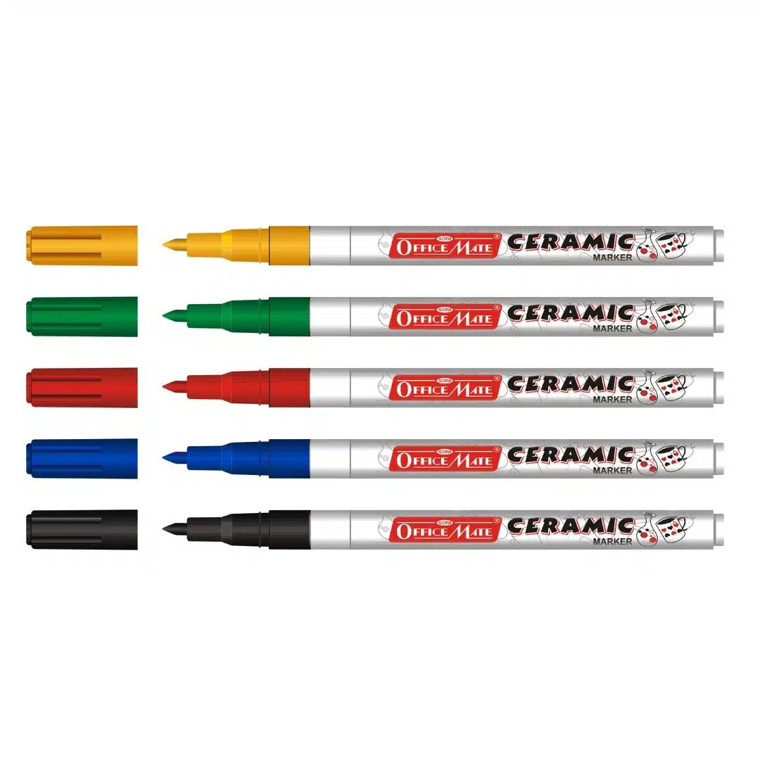 Soni Officemate Slim Fine Tip Ceramic Marker - Pack of 5