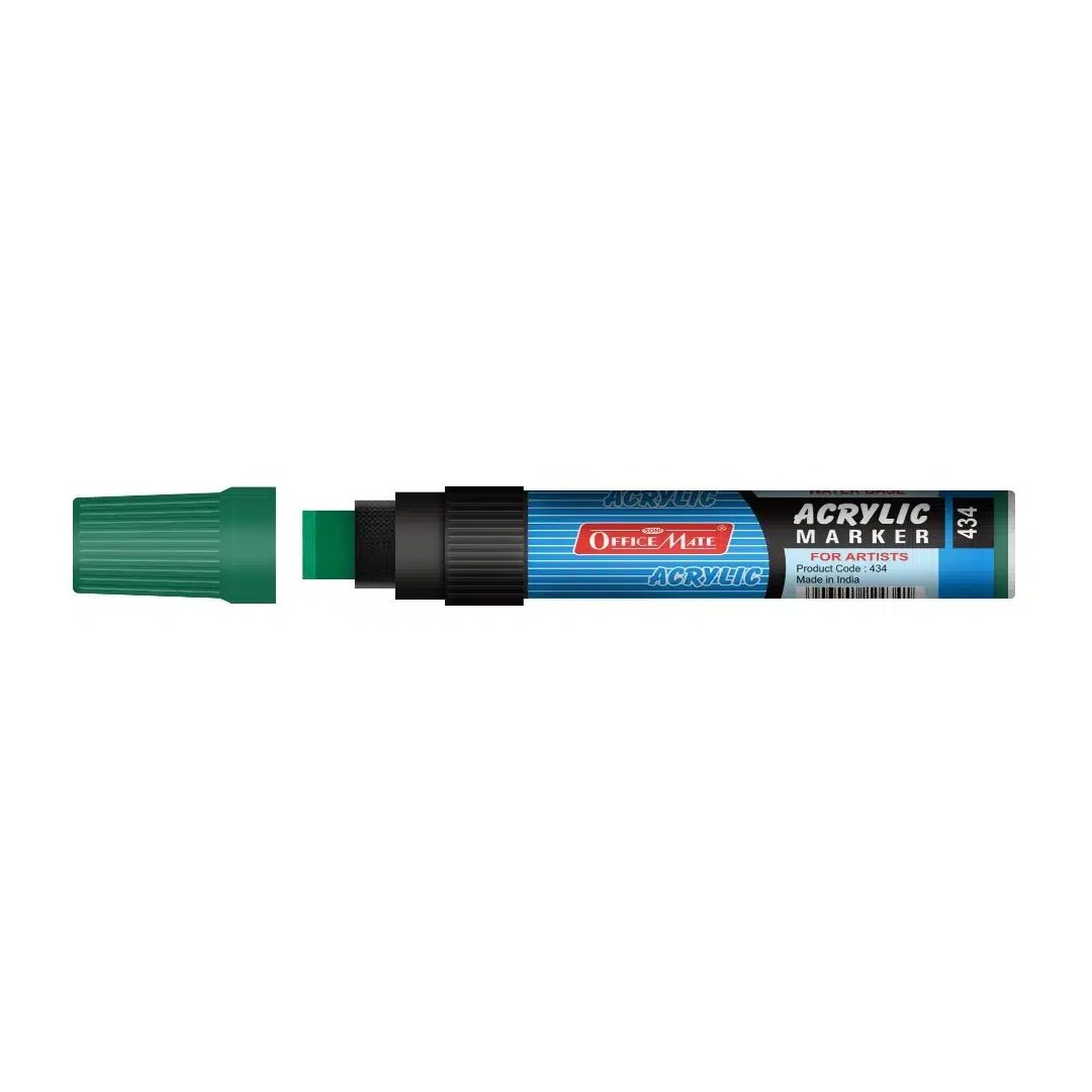 Soni Officemate Water Base Jumbo Acrylic Marker - Chisel Tip (15 MM) - Green