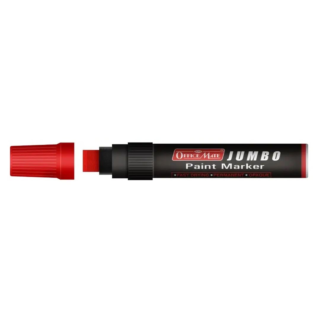 Soni Officemate Jumbo Paint Marker - Chisel Tip (15 MM) - Red