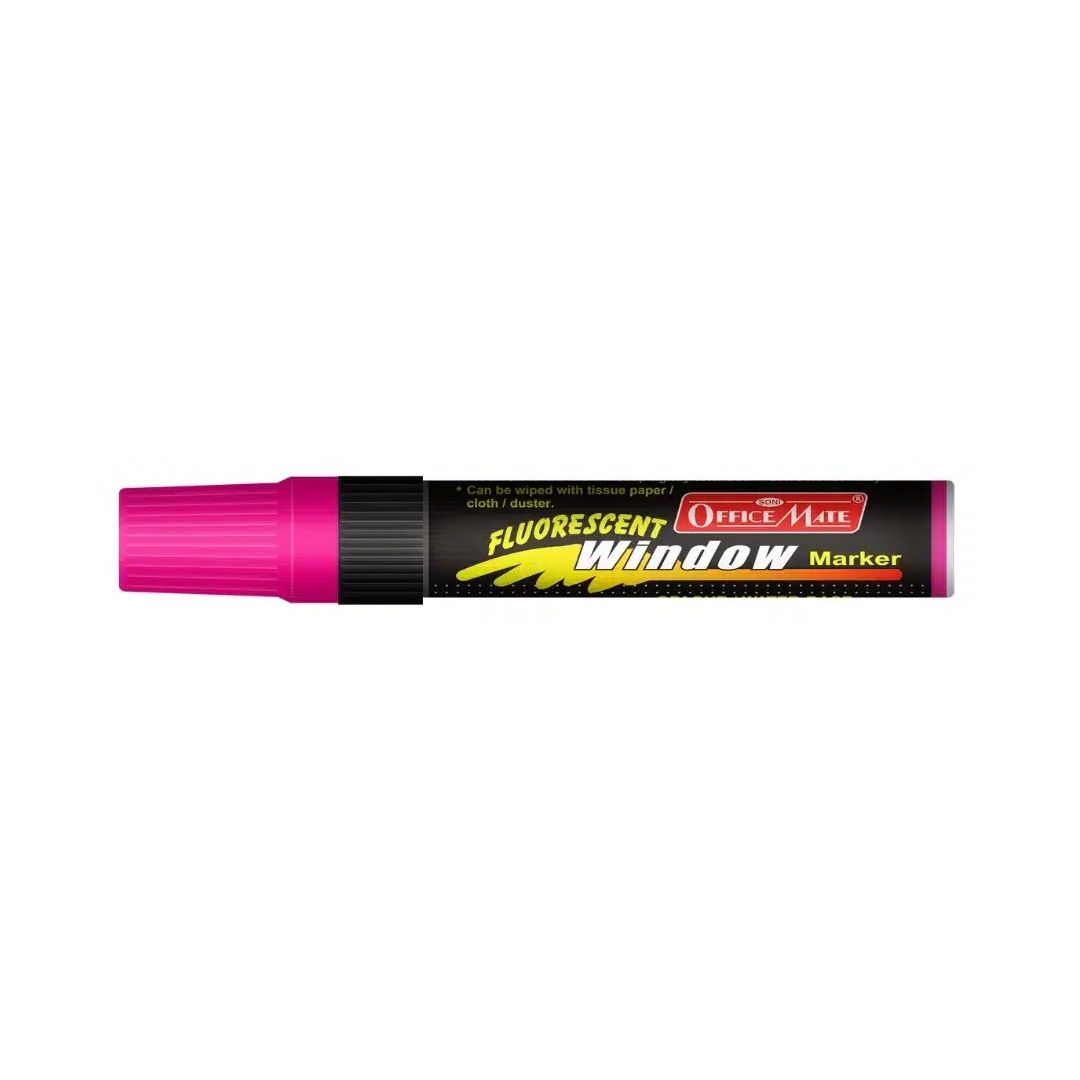 Soni Officemate Jumbo Liquid Chalk Marker - Chisel Tip (15 MM) - Fluorescent Pink