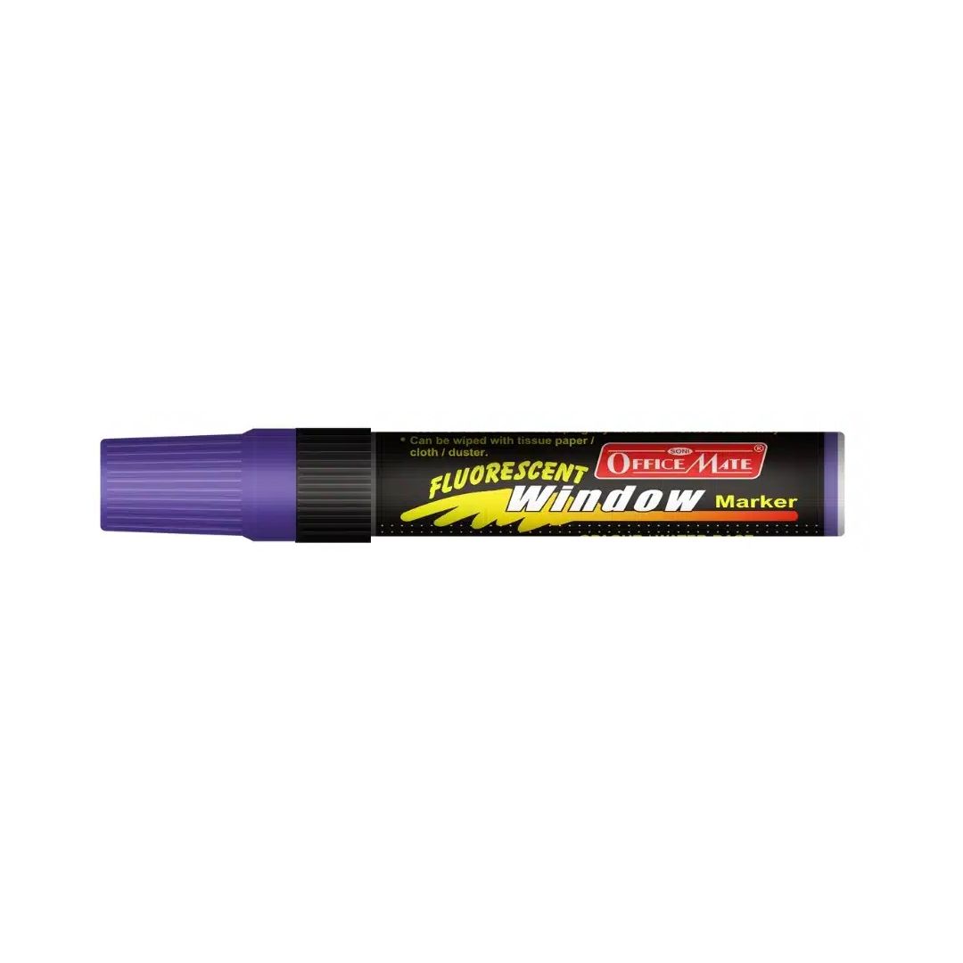 Soni Officemate Jumbo Liquid Chalk Marker - Chisel Tip (15 MM) - Fluorescent Violet