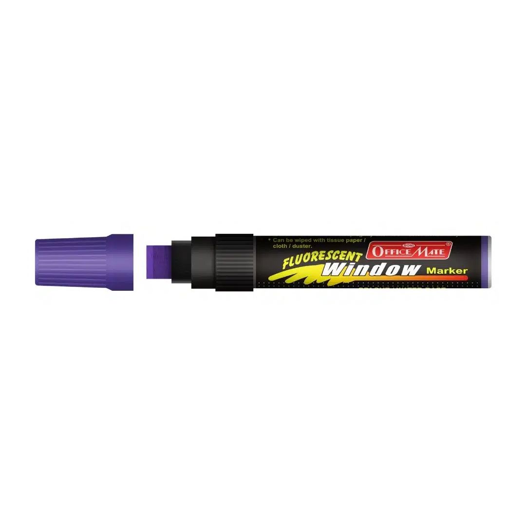 Soni Officemate Jumbo Liquid Chalk Marker - Chisel Tip (15 MM) - Fluorescent Violet