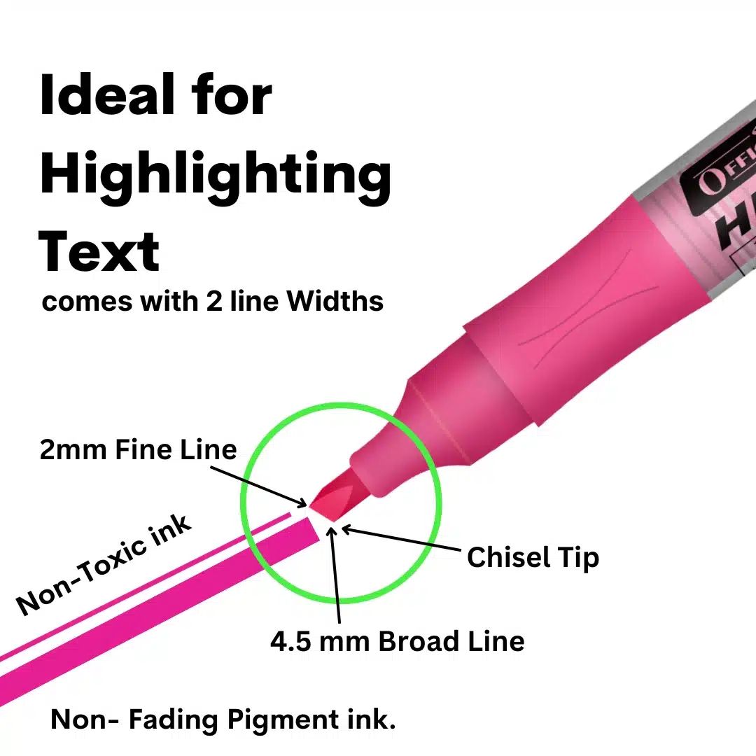 Soni Officemate Liquid Highlighter Marker - Pack of 4