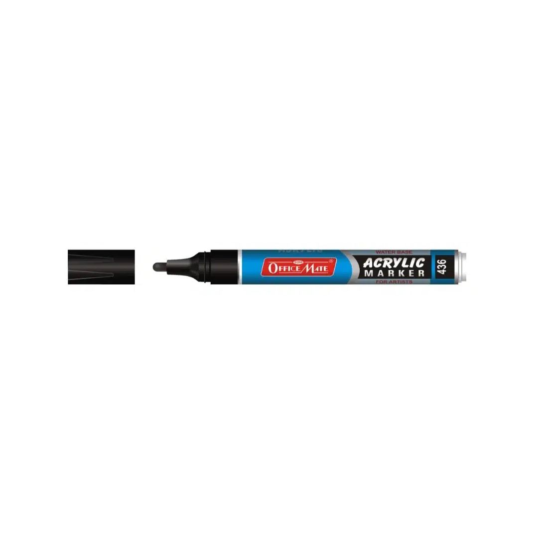 Soni Officemate Water Base Acrylic Marker - Bullet Tip (4.5 MM) - Black