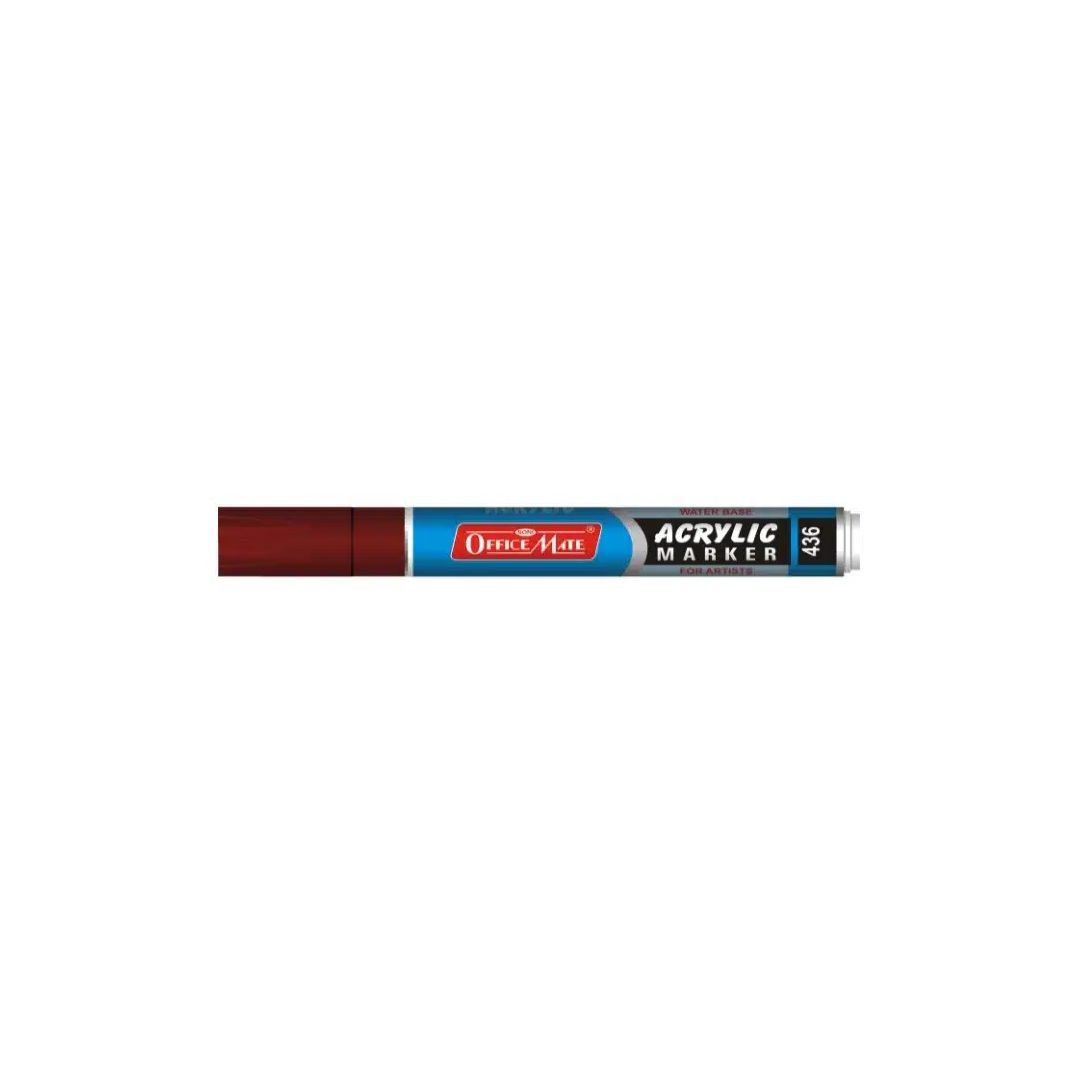 Soni Officemate Water Base Acrylic Marker - Bullet Tip (4.5 MM) - Brown