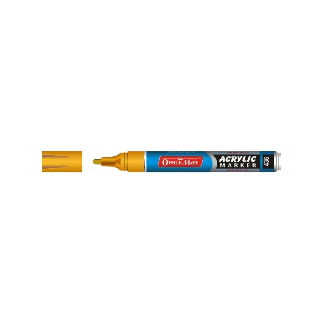 Soni Officemate Water Base Acrylic Marker - Bullet Tip (4.5 MM) - Yellow