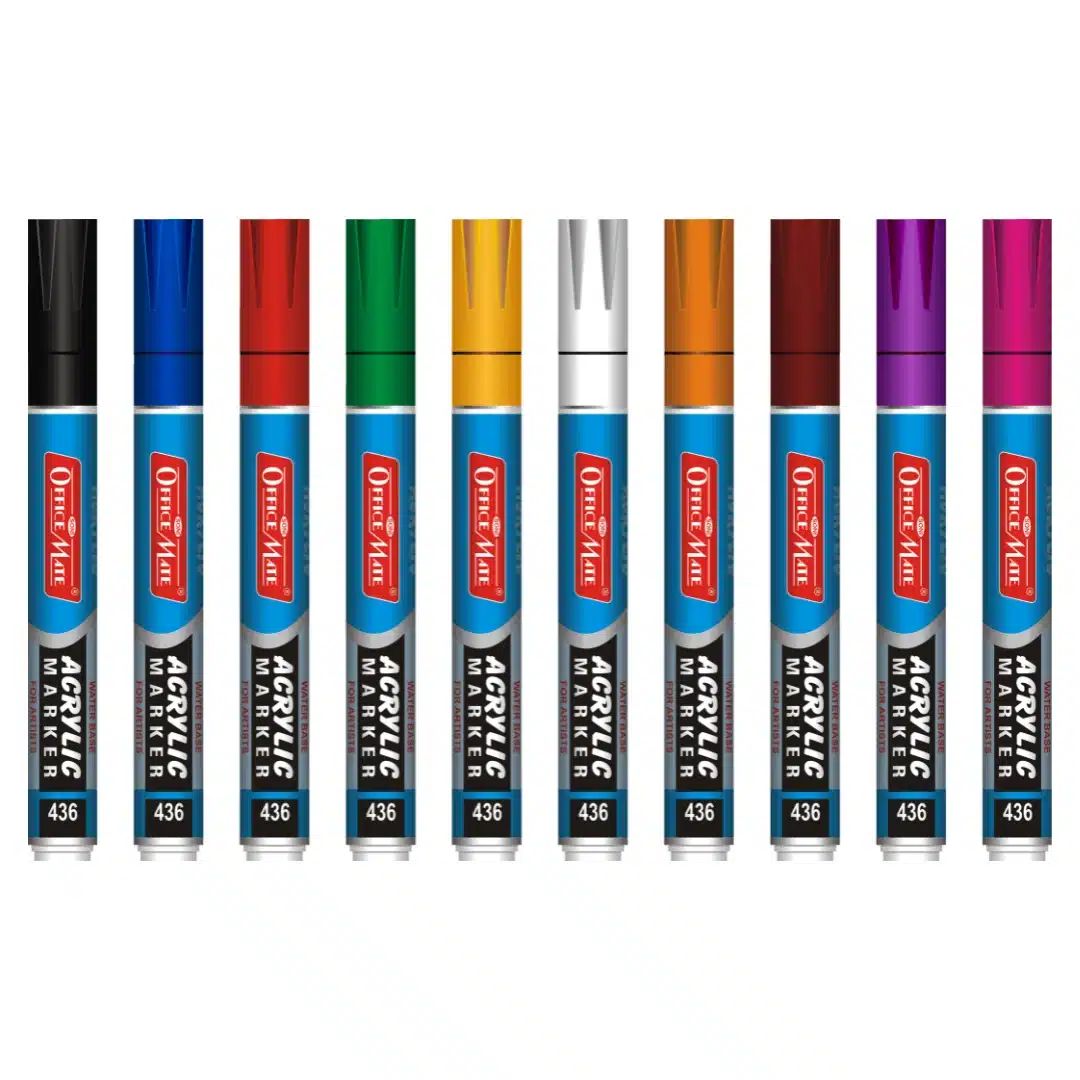 Soni Officemate Water Base Acrylic Regular Tip Marker - Pack of 10