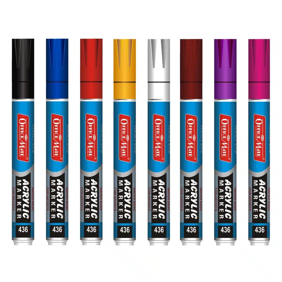 Soni Officemate Water Base Acrylic Regular Tip Marker - Pack of 8