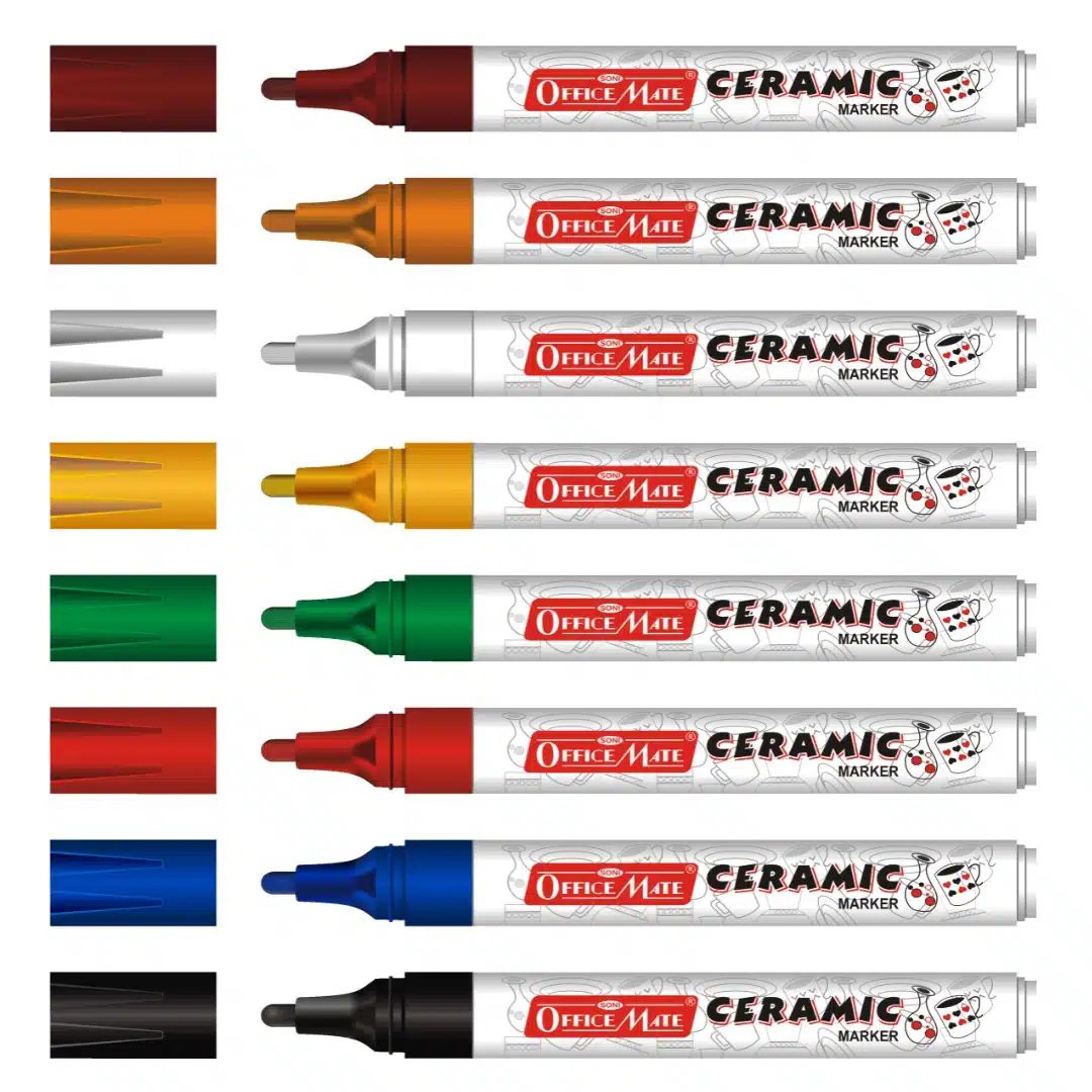 Soni Officemate Slim Regular Ceramic Marker - Pack of 8