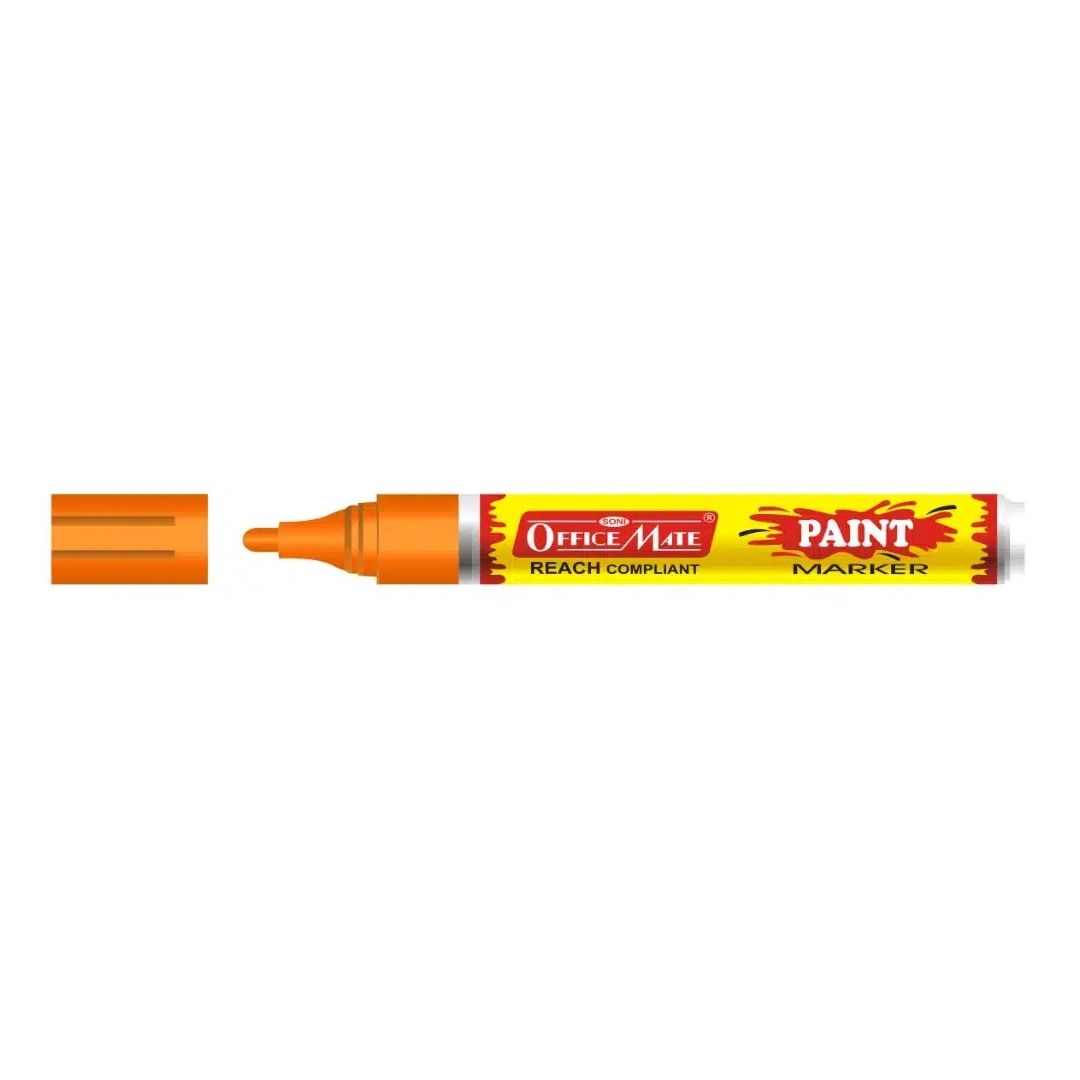 Soni Officemate Paint Marker - Bullet Tip (4.5 MM) - Fluorescent Orange