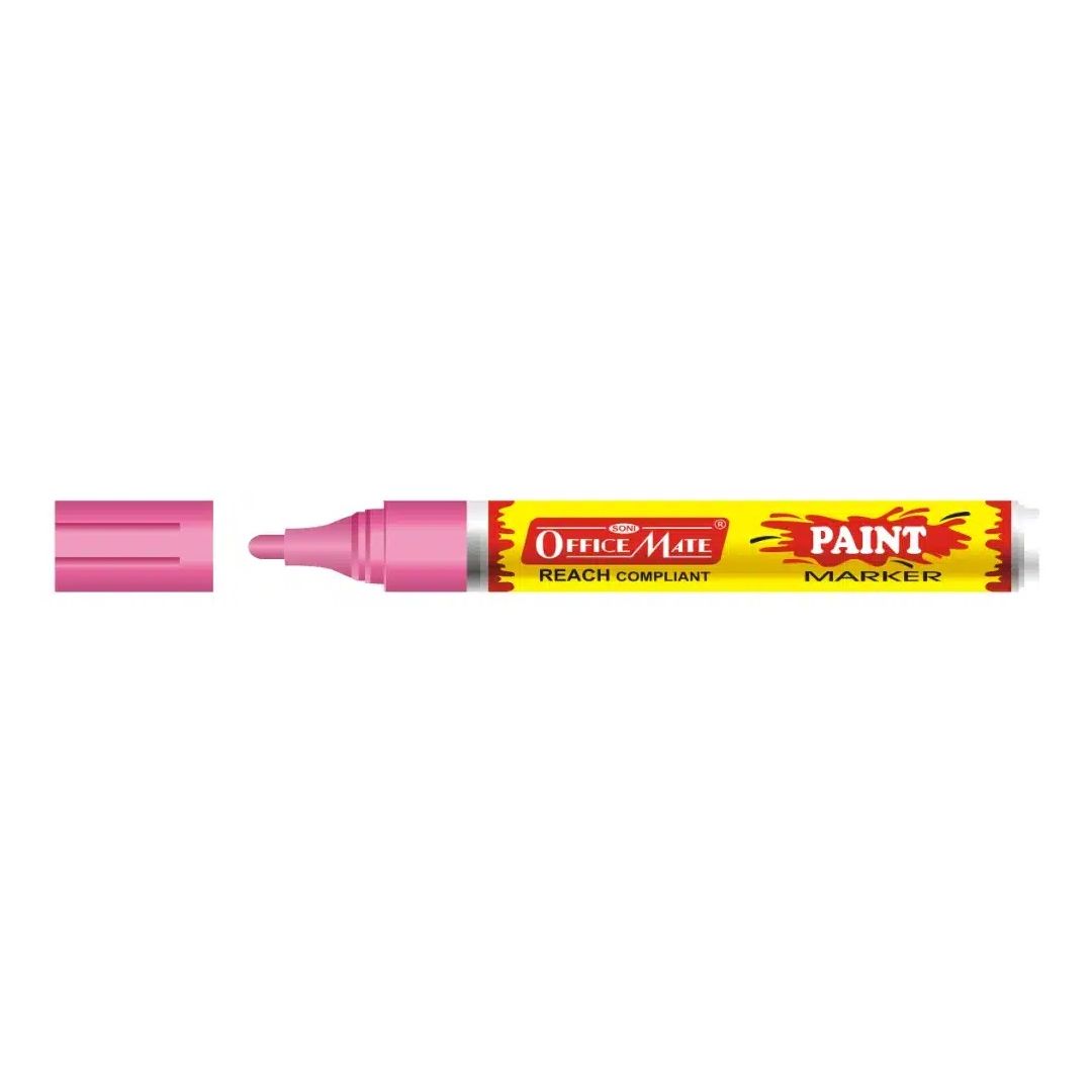 Soni Officemate Paint Marker - Bullet Tip (4.5 MM) - Fluorescent Pink