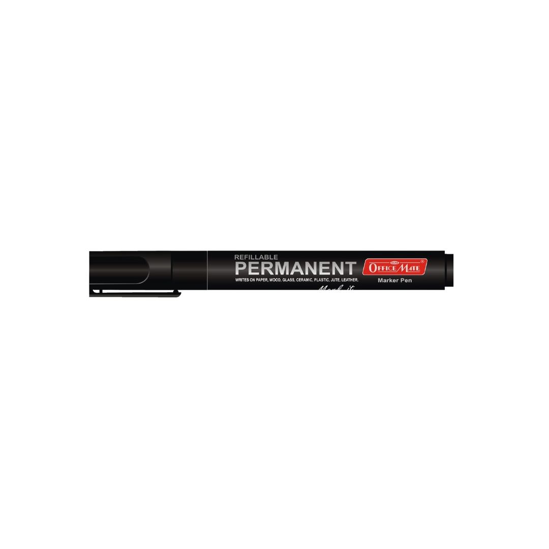 Soni Officemate Refillable - Permanent Marker - Bullet Tip (4.43 MM) - Black