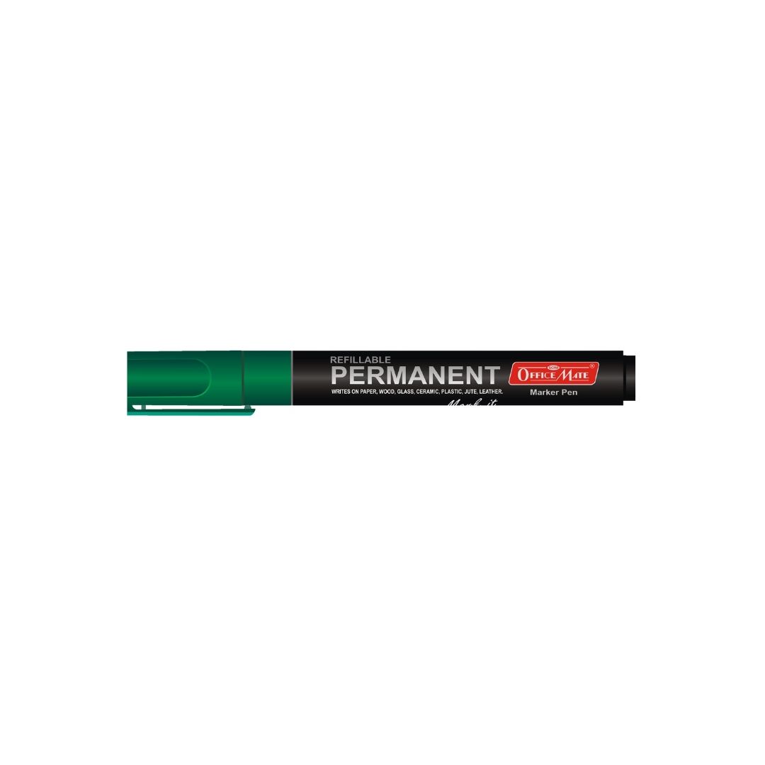 Soni Officemate Refillable - Permanent Marker - Bullet Tip (4.43 MM) - Green