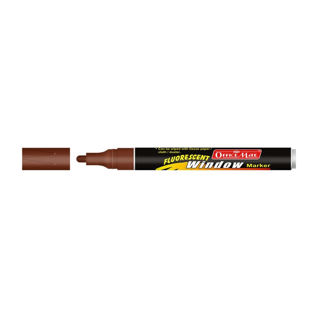 Soni Officemate Liquid Chalk Marker - Bullet Tip (4.5 MM) - Fluorescent Brown