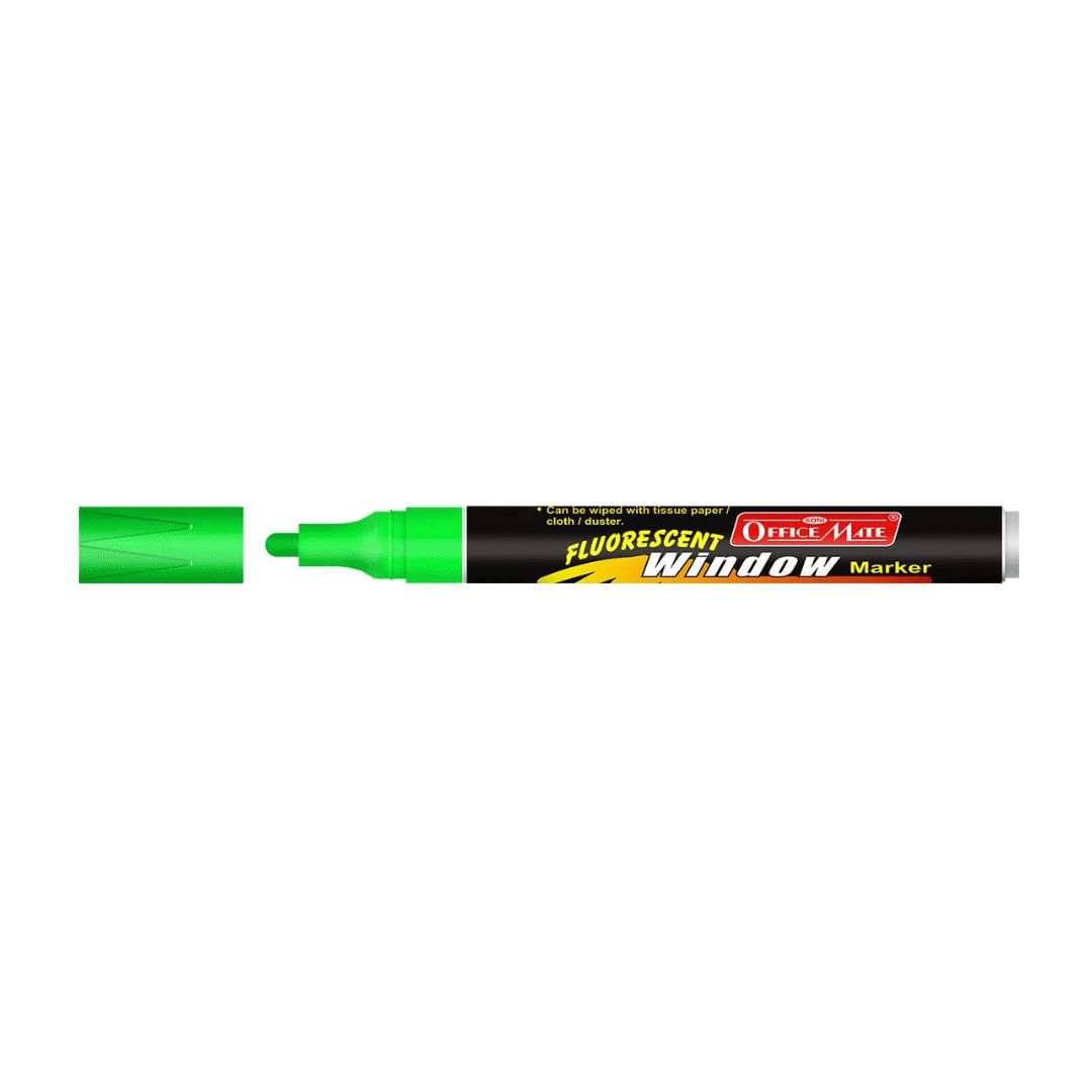 Soni Officemate Liquid Chalk Marker - Bullet Tip (4.5 MM) - Fluorescent Green