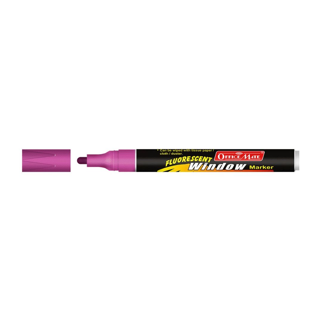 Soni Officemate Liquid Chalk Marker - Bullet Tip (4.5 MM) - Fluorescent Magenta