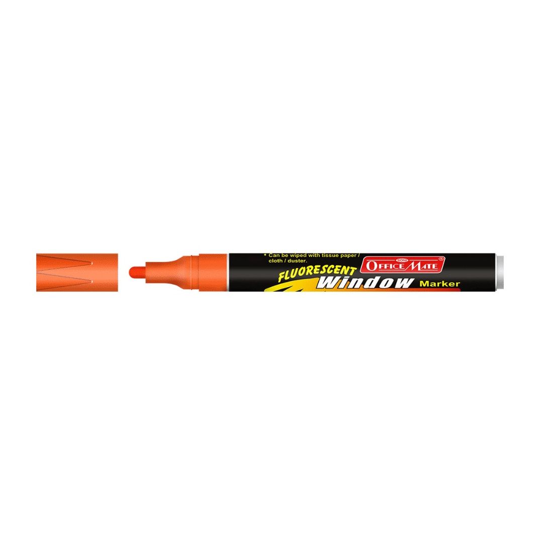 Soni Officemate Liquid Chalk Marker - Bullet Tip (4.5 MM) - Fluorescent Orange