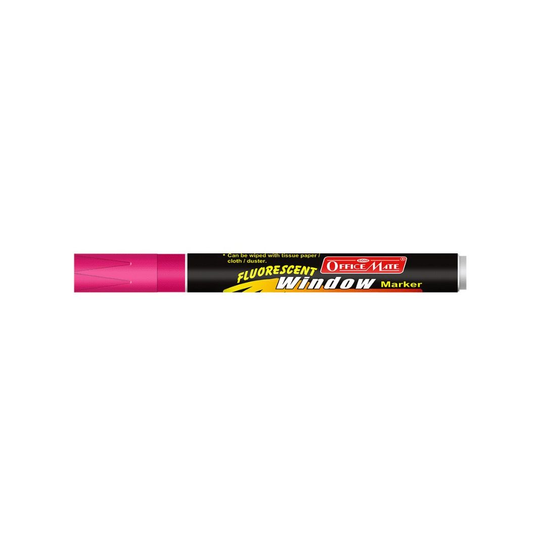 Soni Officemate Liquid Chalk Marker - Bullet Tip (4.5 MM) - Fluorescent Pink