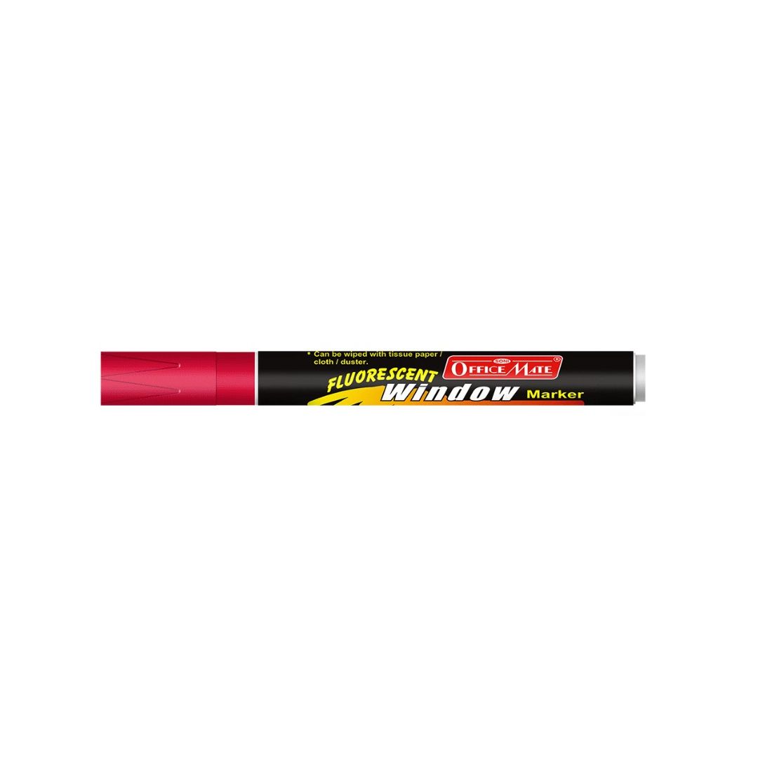 Soni Officemate Liquid Chalk Marker - Bullet Tip (4.5 MM) - Fluorescent Red