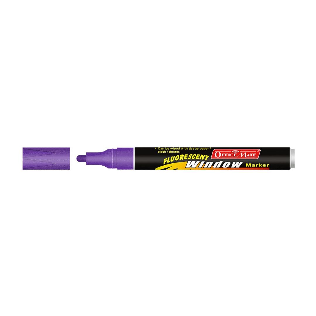 Soni Officemate Liquid Chalk Marker - Bullet Tip (4.5 MM) - Fluorescent Violet