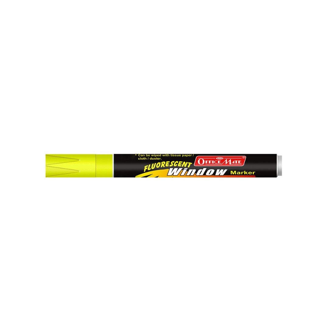 Soni Officemate Liquid Chalk Marker - Bullet Tip (4.5 MM) - Fluorescent Yellow