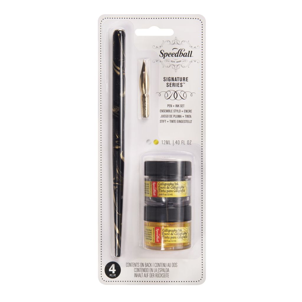 Speedball Signature Series Set - Gold Marbel Holder + Super Black + Silver