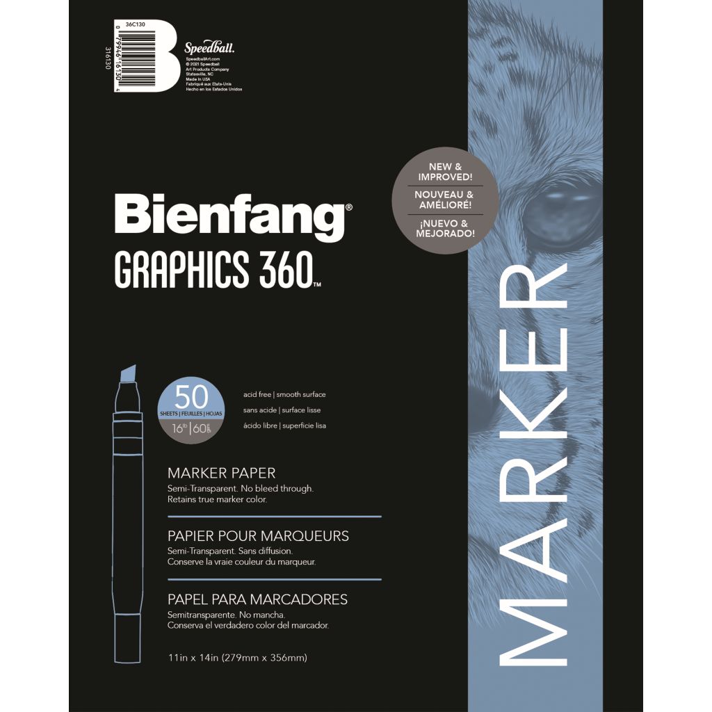 Speedball Bienfang 360 Marker Paper - Ultra-Smooth 60 GSM - 27.94 cm x 35.56 cm or 11