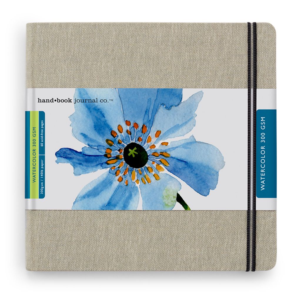 Speedball Hand Book Watercolour Journal - Linen Bound Cover Cold Press 300 GSM - 20.95 cm x 20.95 cm or 8.25