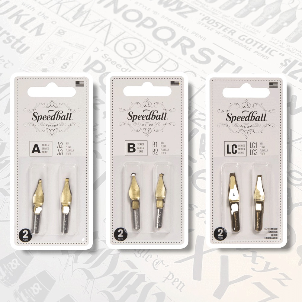 SpeedBall Broad Edge Universal Lettering Nib Sets Blister Packs