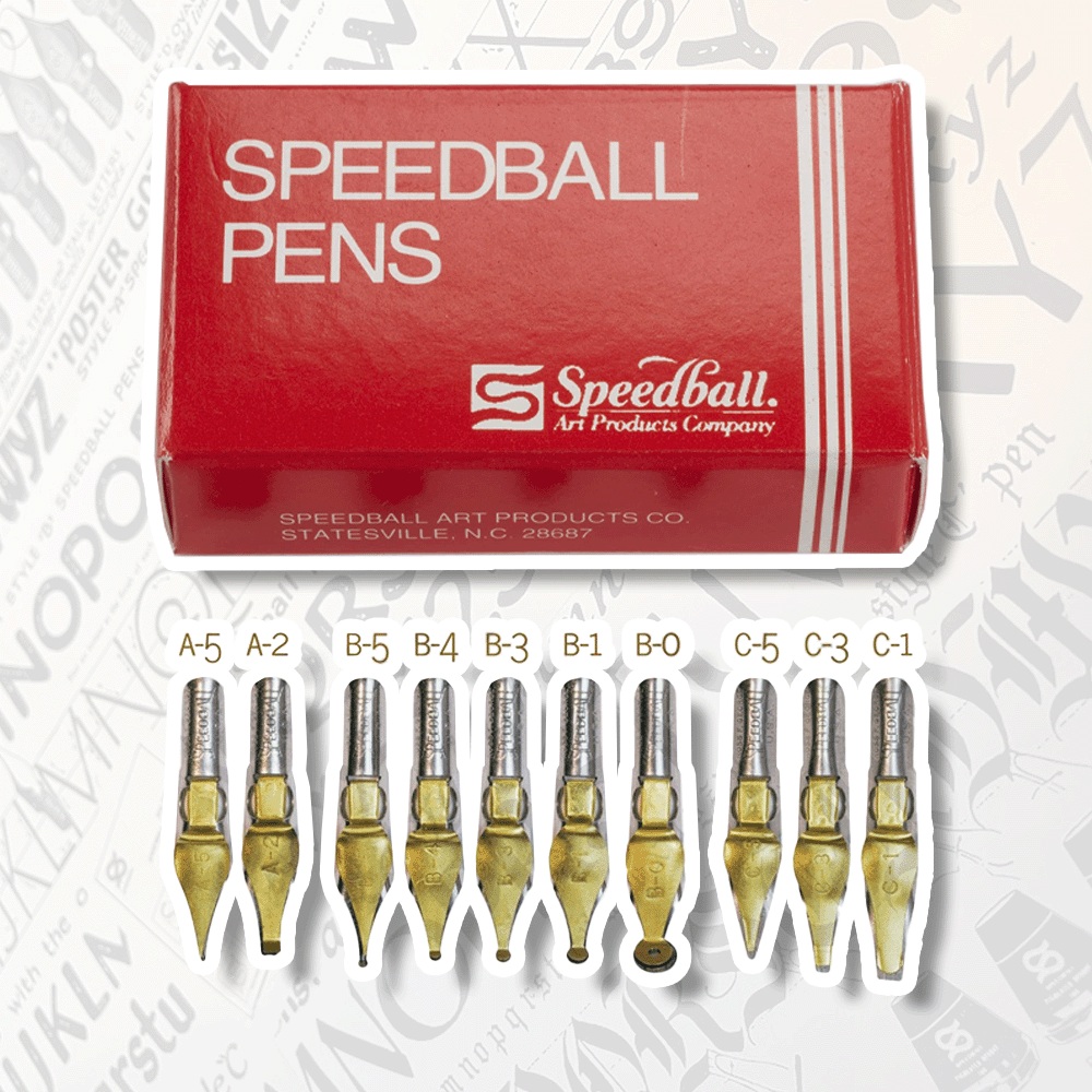 SpeedBall Broad Edge Lettering Nib Assortment Set Art Lounge