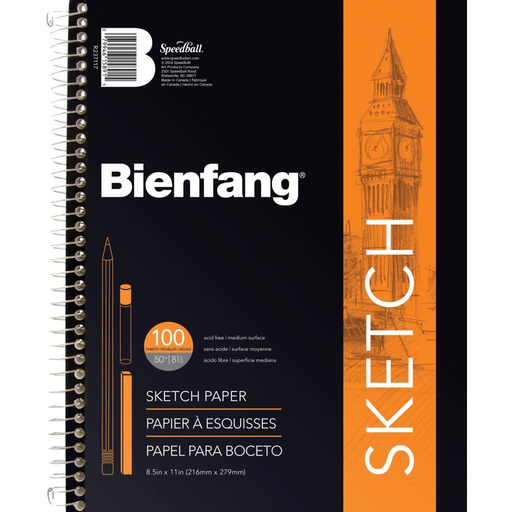 Speedball Bienfang Take Me Along Sketchbook - Medium Tooth 81 GSM - 21.59 cm x 27.94 cm or 8.5