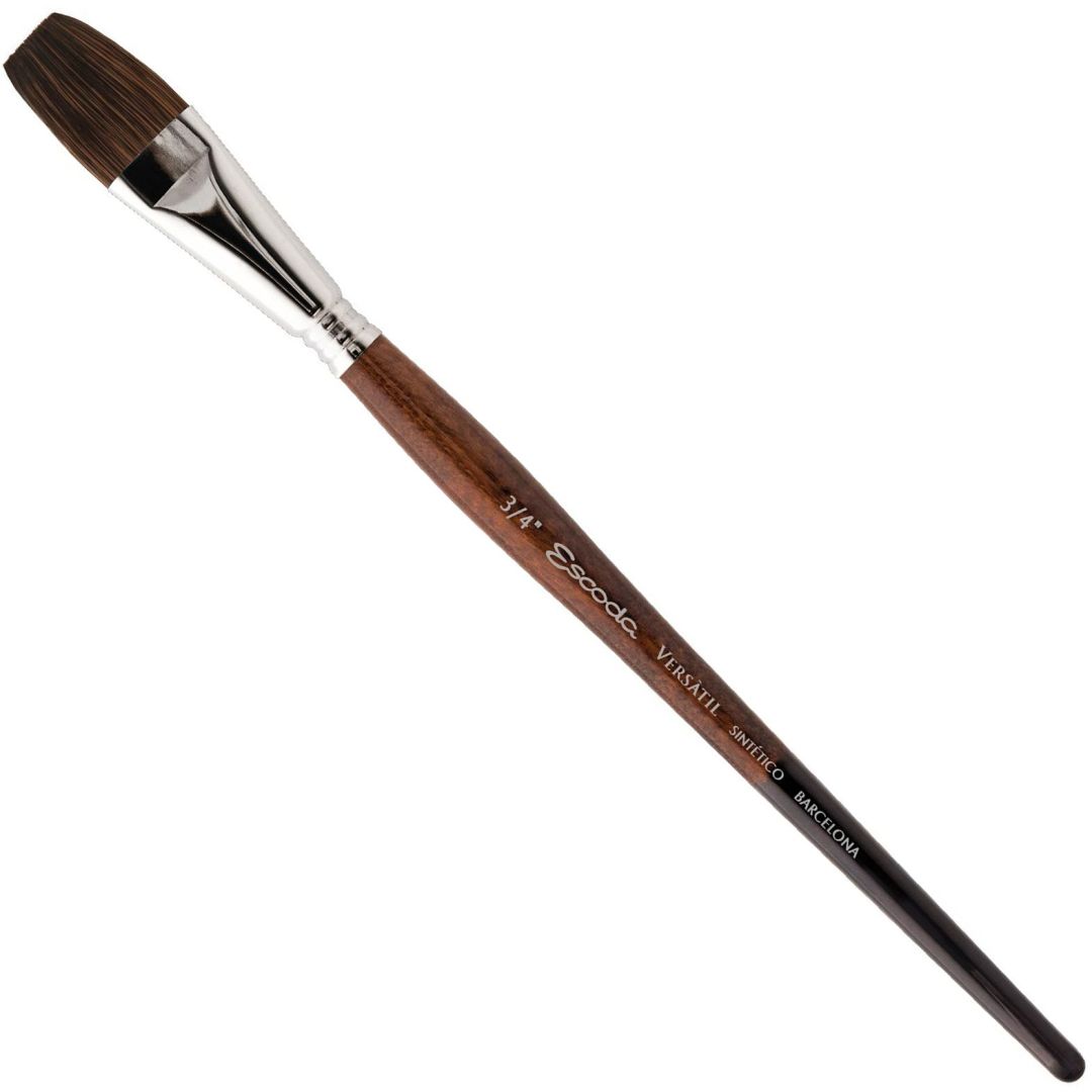 Escoda Versatil Synthetic Kolinsky Sable Hair Brush - Series 1543 - Flat Wash - Short Handle - Size: 3/4