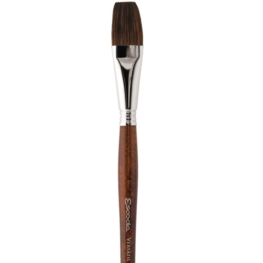 Escoda Versatil Synthetic Kolinsky Sable Hair Brush - Series 1543 - Flat Wash - Short Handle - Size: 3/4