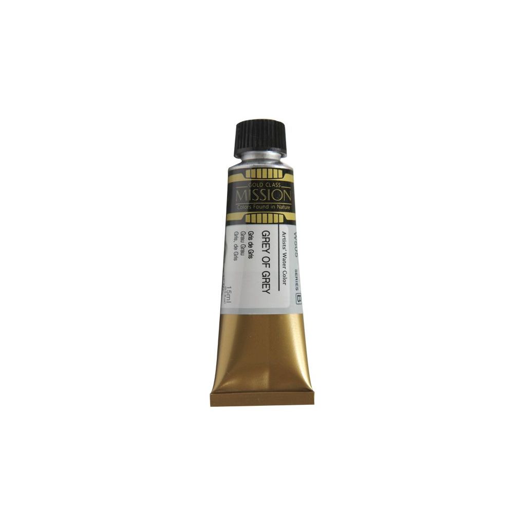 Mijello Mission Gold Class Professional Grade Extra-Fine Watercolour  - Grey Of Grey (505) - 15 ML