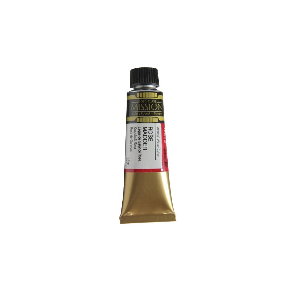 Mijello Mission Gold Class Professional Grade Extra-Fine Watercolour  - Rose Madder (513) - 15 ML