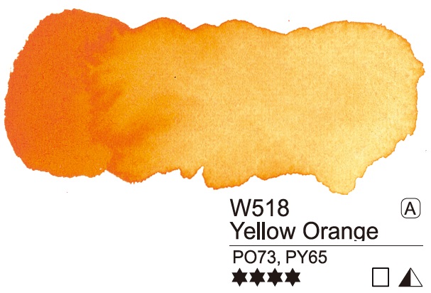 Mijello Mission Gold Class Professional Grade Extra-Fine Watercolour  - Yellow Orange (518) - 7 ML