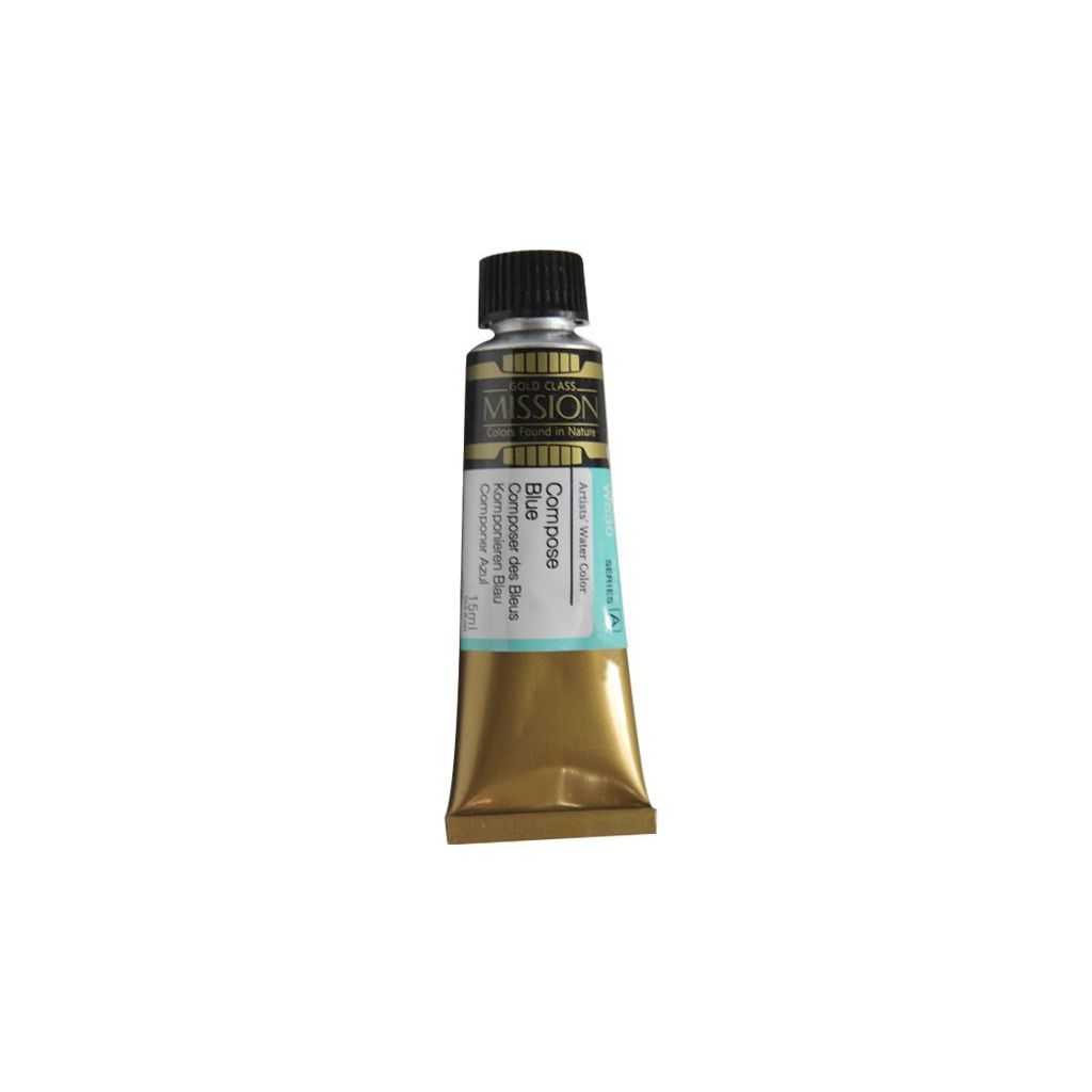 Mijello Mission Gold Class Professional Grade Extra-Fine Watercolour  - Compose Blue (530) - 15 ML