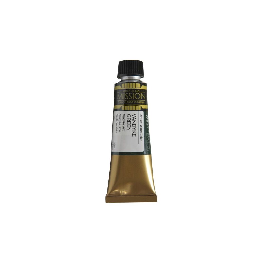 Mijello Mission Gold Class Professional Grade Extra-Fine Watercolour  - Van Dycke Green (537) - 15 ML