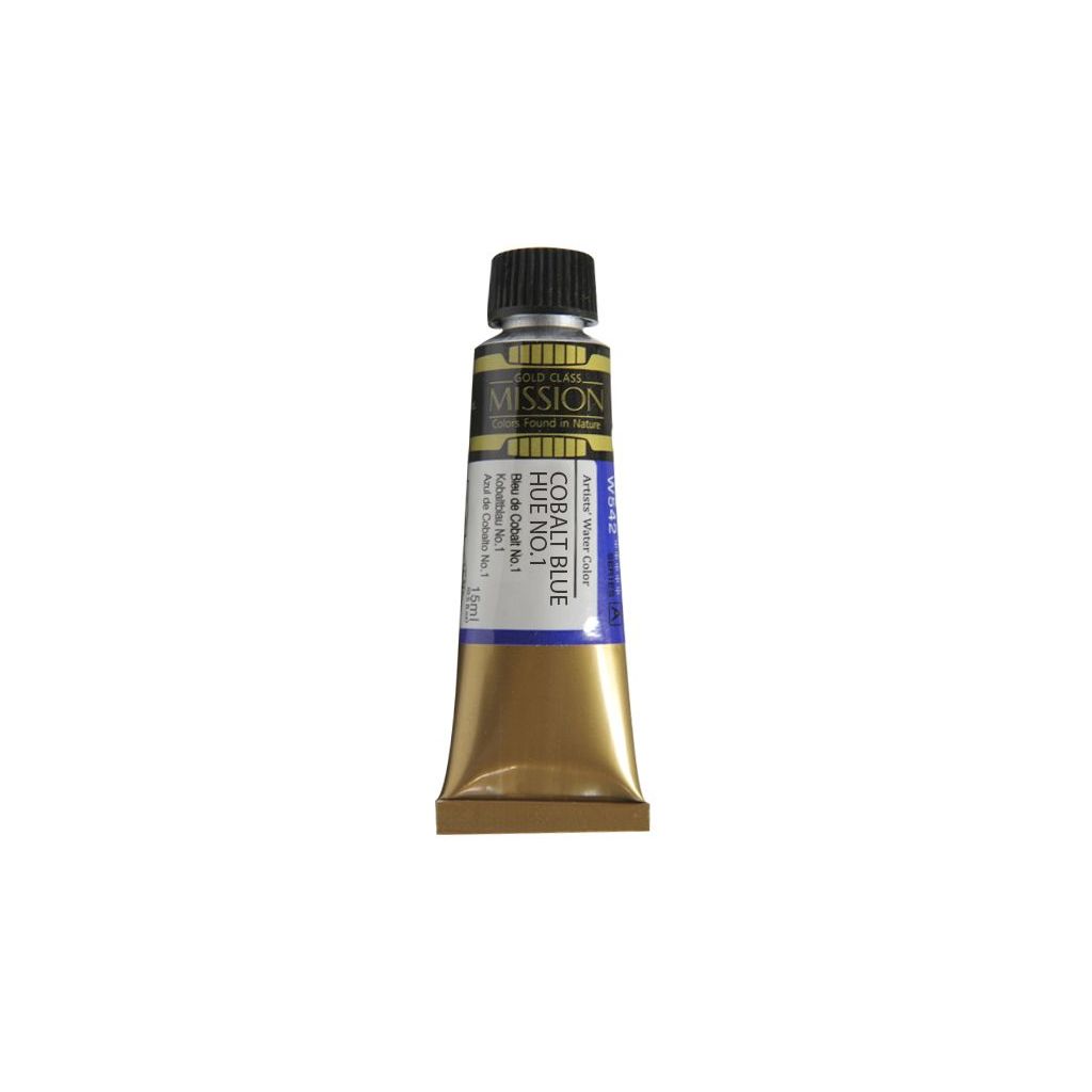 Mijello Mission Gold Class Professional Grade Extra-Fine Watercolour  - Cobalt Blue No. 1 (542) - 15 ML