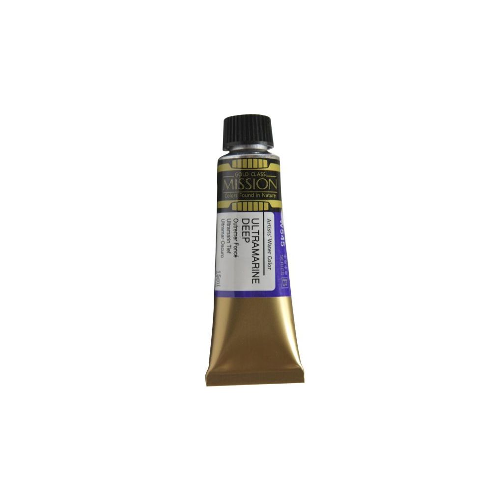 Mijello Mission Gold Class Professional Grade Extra-Fine Watercolour  - Ultramarine Deep (545) - 15 ML