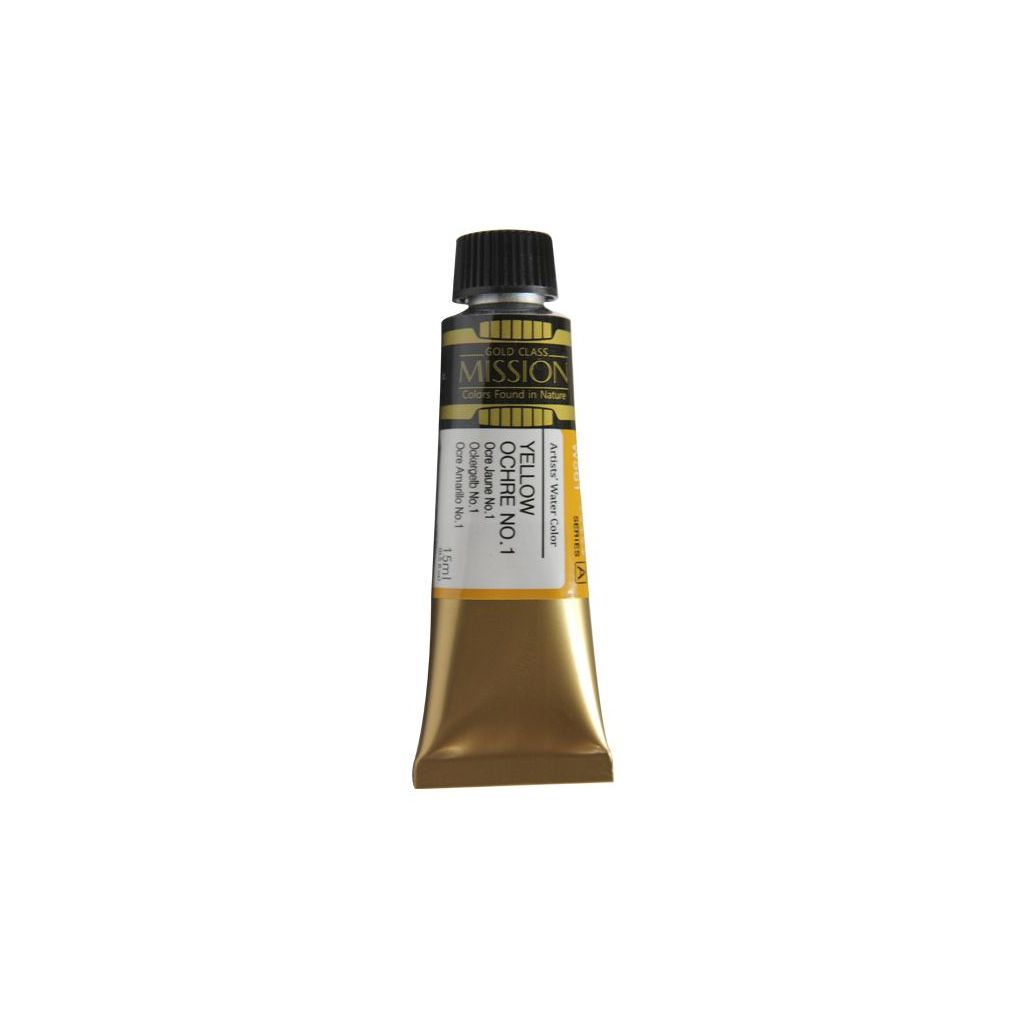 Mijello Mission Gold Class Professional Grade Extra-Fine Watercolour  - Yellow Ochre No. 1 (561) - 15 ML