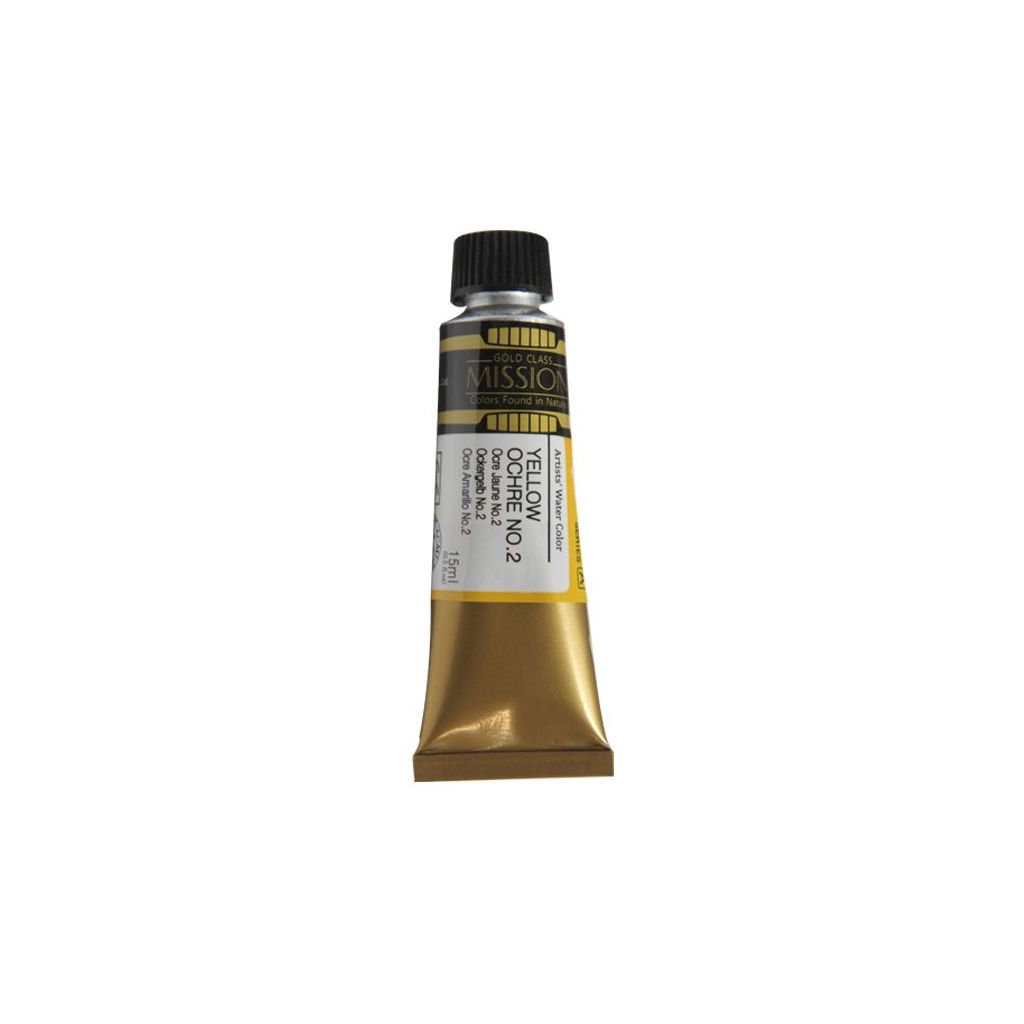 Mijello Mission Gold Class Professional Grade Extra-Fine Watercolour  - Yellow Ochre No. 2 Opaque (568) - 15 ML