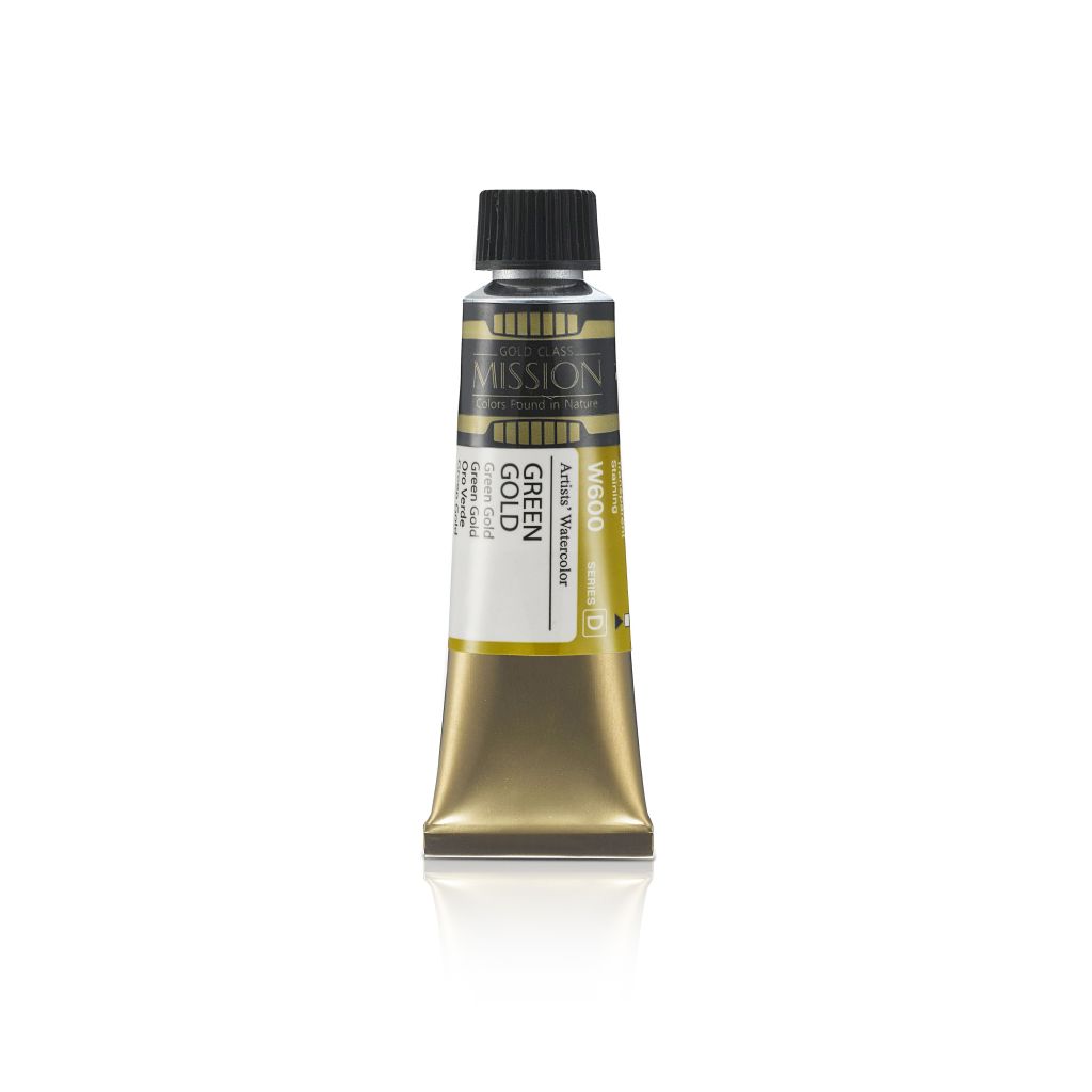 Mijello Mission Gold Class Professional Grade Extra-Fine Watercolour  - Green Gold (600) - 15 ML