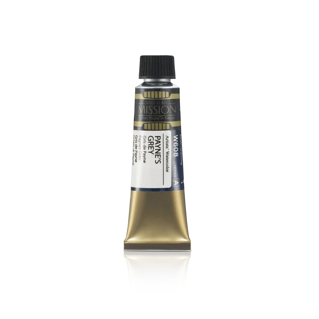 Mijello Mission Gold Class Professional Grade Extra-Fine Watercolour  - Paynes Grey (608) - 15 ML