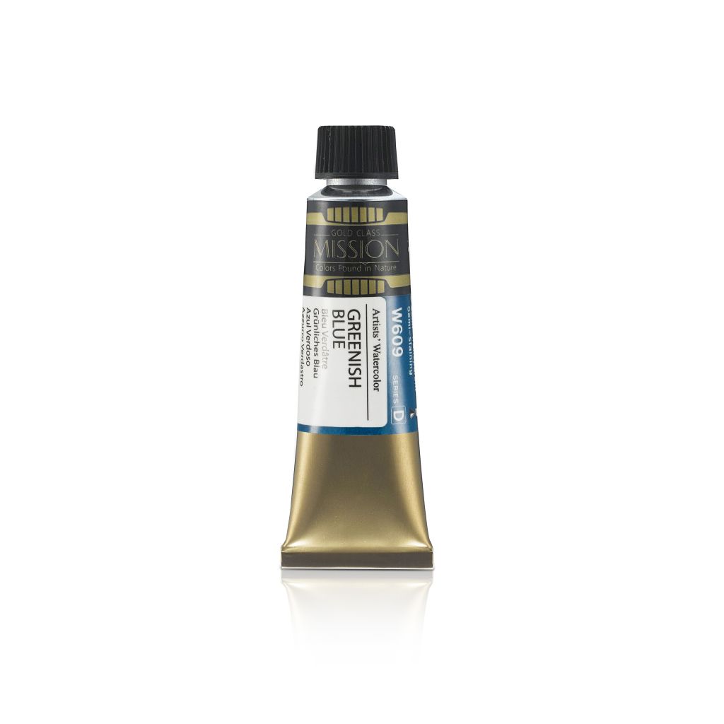 Mijello Mission Gold Class Professional Grade Extra-Fine Watercolour  - Greenish Blue (609) - 15 ML