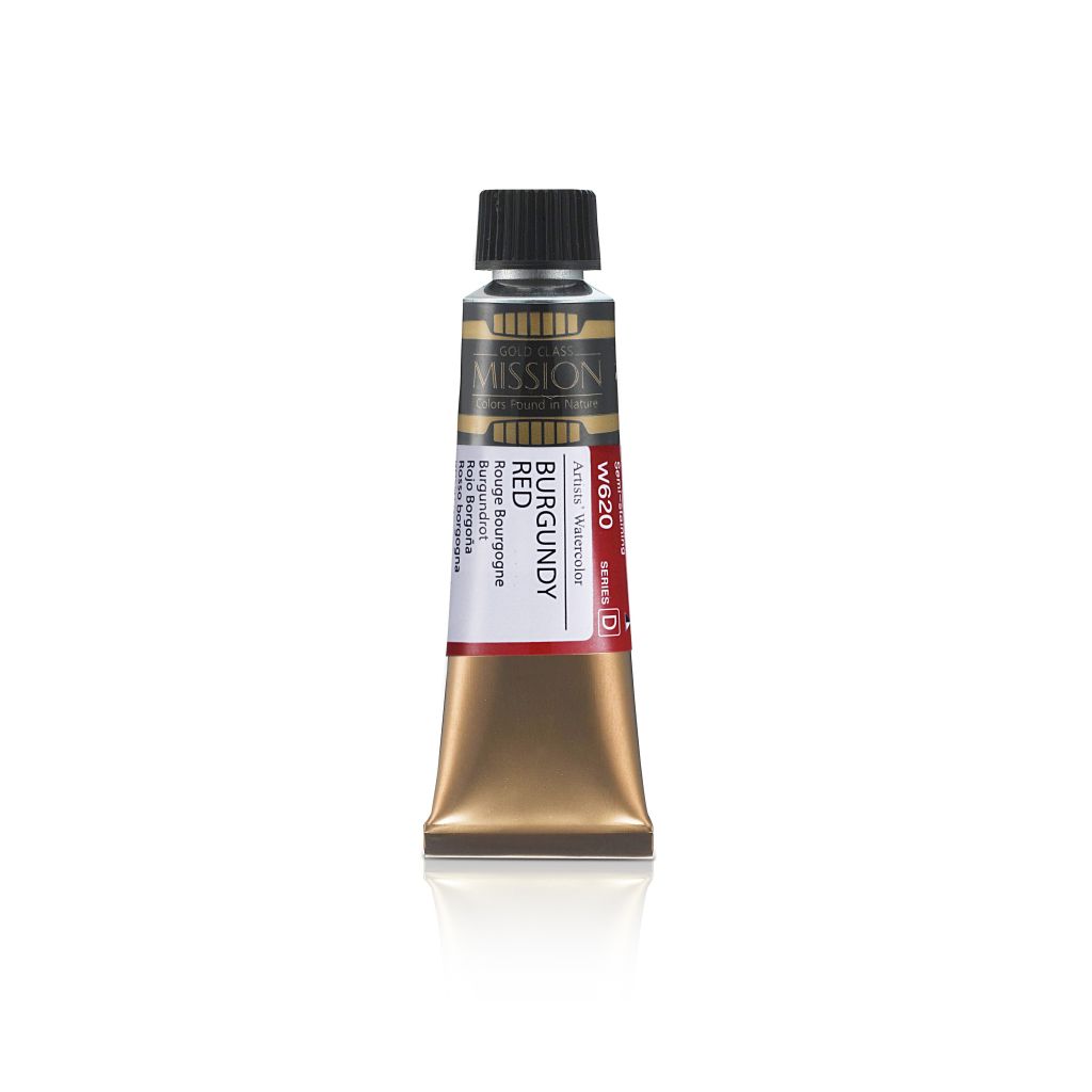 Mijello Mission Gold Class Professional Grade Extra-Fine Watercolour  - Burgundy Red (620) - 15 ML