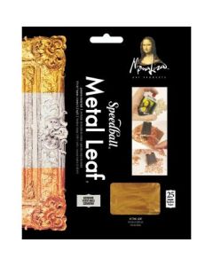 Speedball Monalisa Metal Leaf - Genuine Gold - 3.38" x 3.38" - Booklet of 25 Sheets