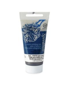 Speedball Water-Soluble Block Printing Ink Pewter - Tube of 1.25 Oz / 37 ML