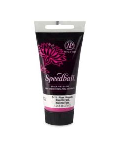 Speedball Water-Soluble Block Printing Ink Fluorescent Magenta - Tube of 1.25 Oz / 37 ML